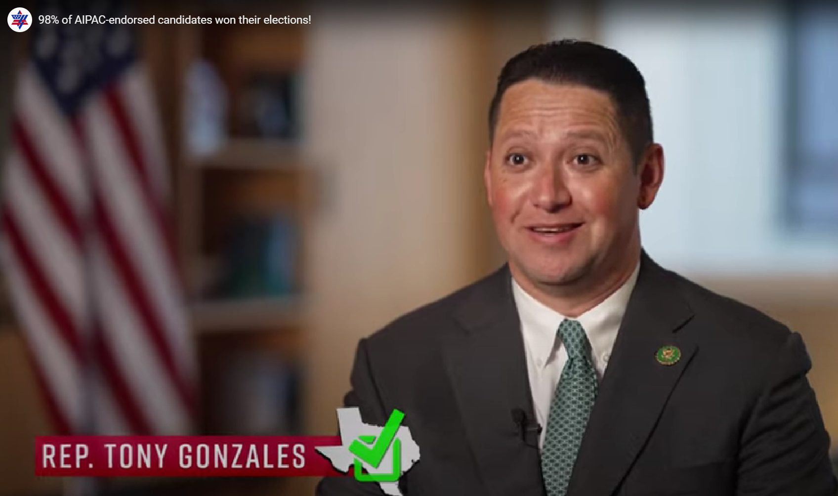 Tony Gonzales:"What I love about AIPAC, they get behind people and they win".