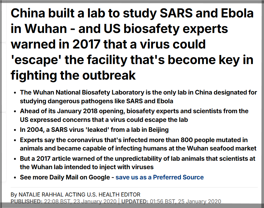 Daily Mail, 23. tammikuuta 2020.